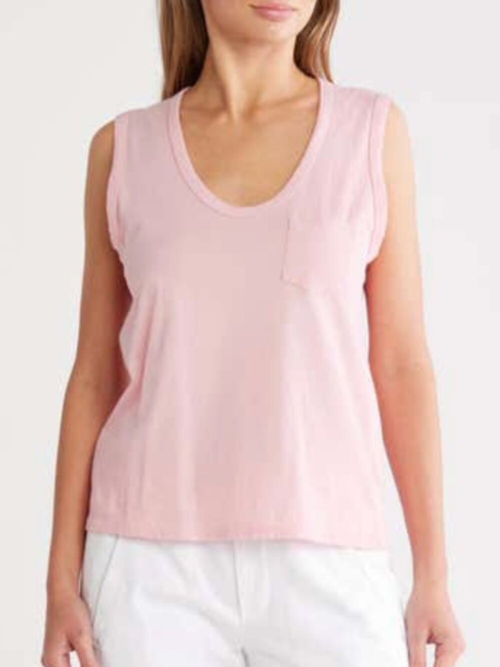 JAMES PERSE 100% Cotton V-neck Tank in Peony pink NWT Various Sizes